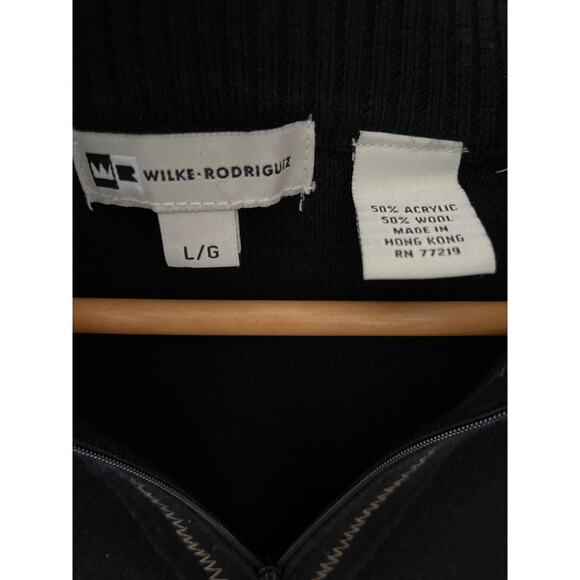 Wilke-Rodriguez Wool Blend Quarter Zip Soft Black Sweater Size Large - Picture 5 of 10